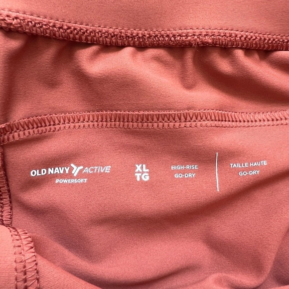 Old Navy Shorts High Rise Go Dry PowerSoft Drawstring Waist Size XL Rust - Picture 5 of 5